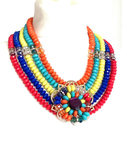 Bright Bead Statement Necklace