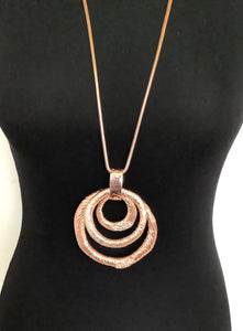 Rose Gold and Crystal Pendant Necklace