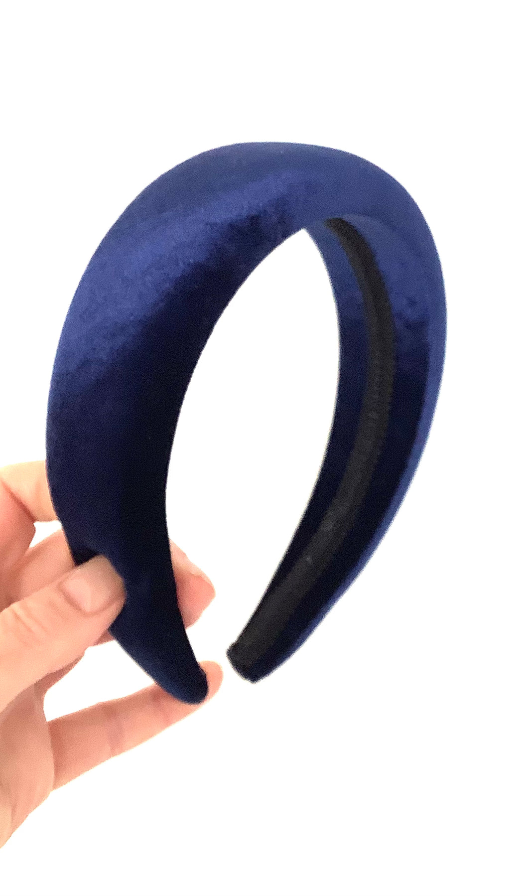 Navy Blue Velvet Padded Headband