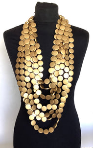 Over Sized Gold Bead Festival Statement Necklace