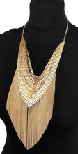 Load image into Gallery viewer, Gold Chainmail Tassel Necklace
