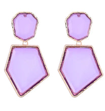 Load image into Gallery viewer, Lilac Resin Drop Earrings
