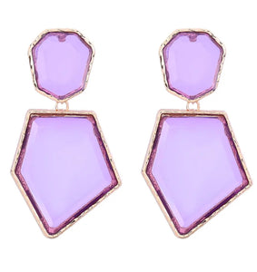 Lilac Resin Drop Earrings