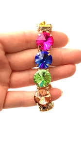 Multi Coloured Jewel Stretch Bracelet