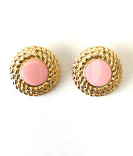Load image into Gallery viewer, Clip On Pink and Gold Vintage Earrings

