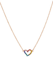 Load image into Gallery viewer, Rainbow Jewelled Heart Necklace
