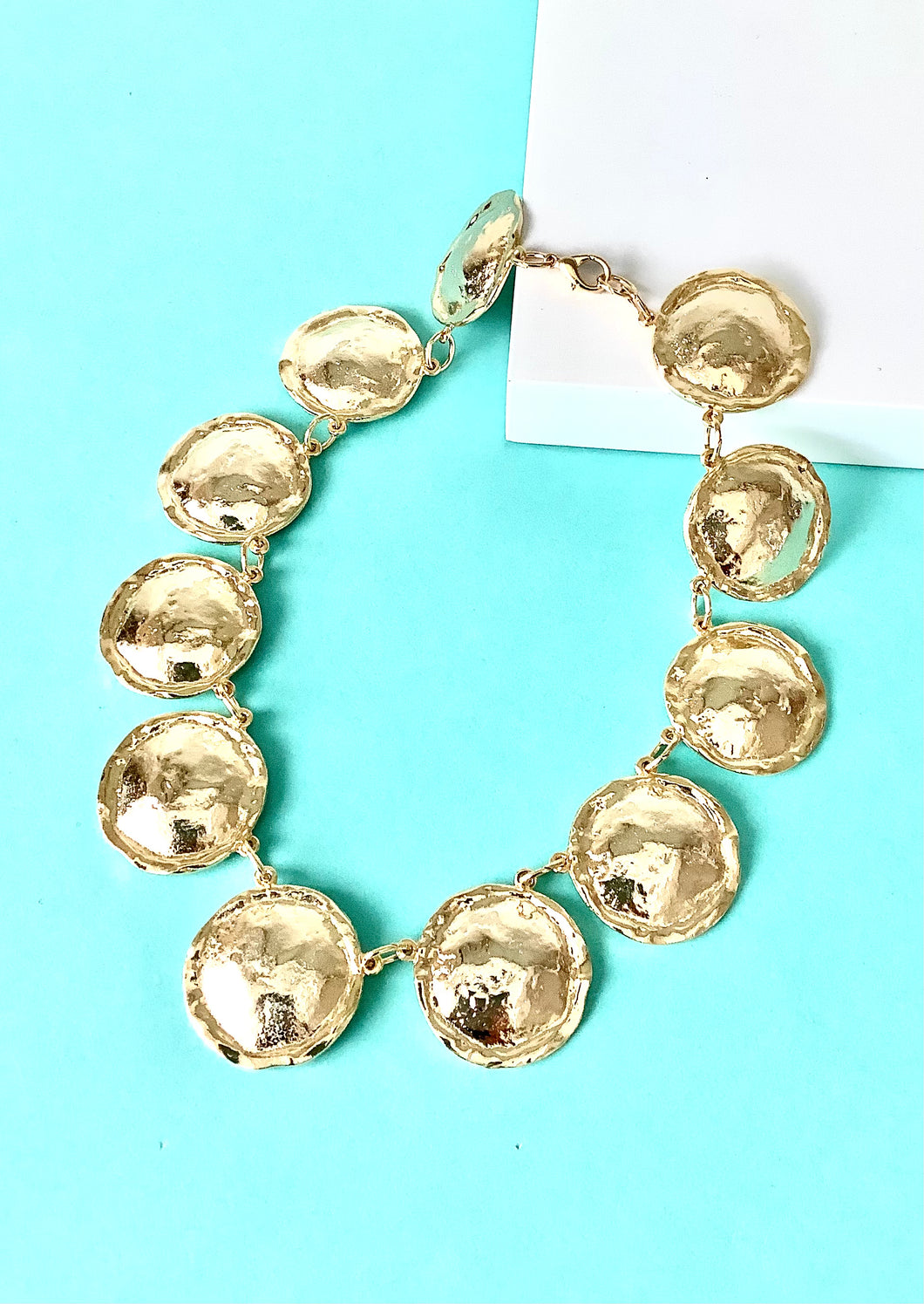 Vintage 80’s Gold Disc Statement Necklace