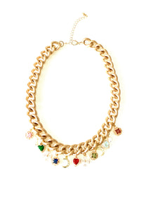 Mini Jewel Charm Chain Necklace