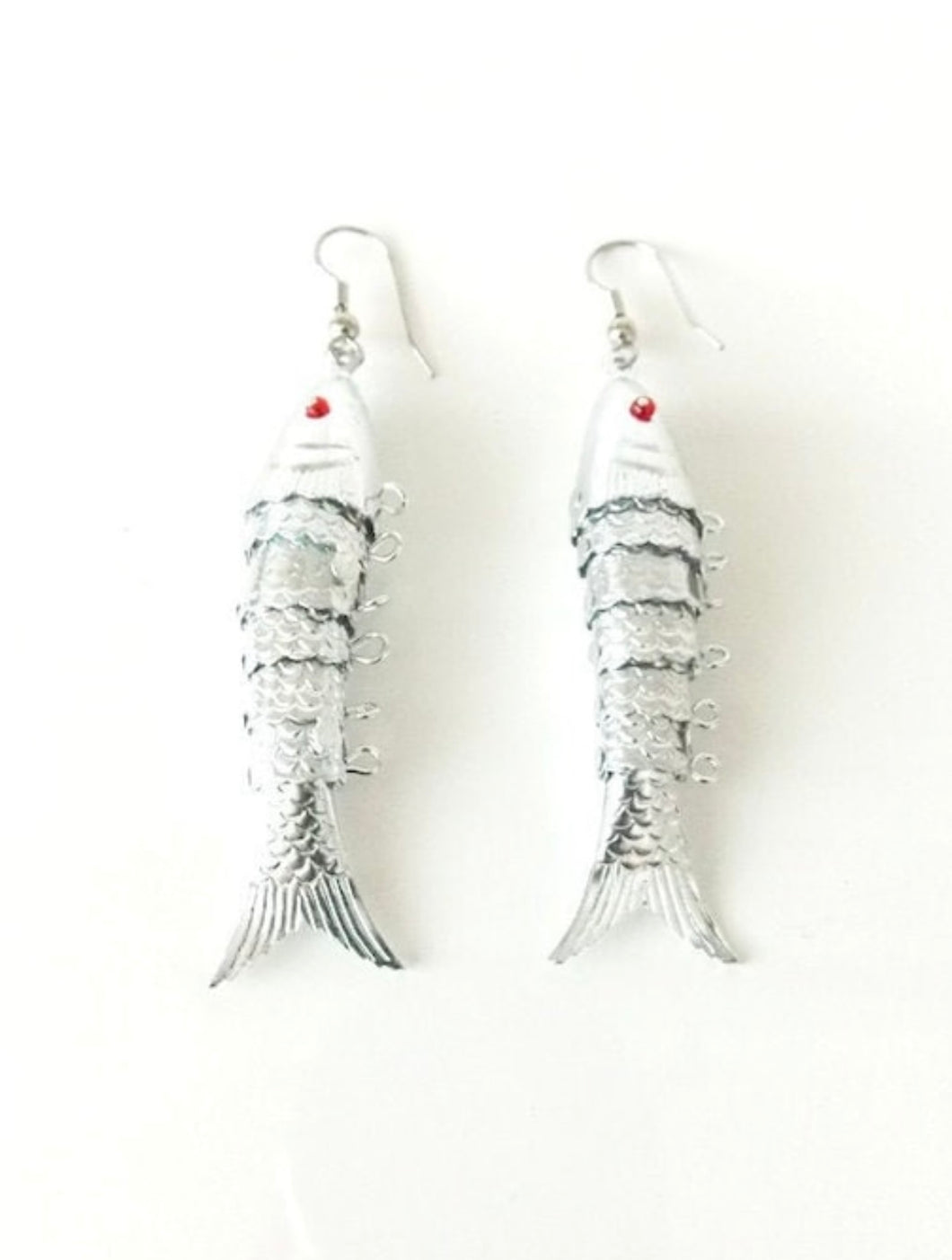 Vintage Silver Fish Earrings