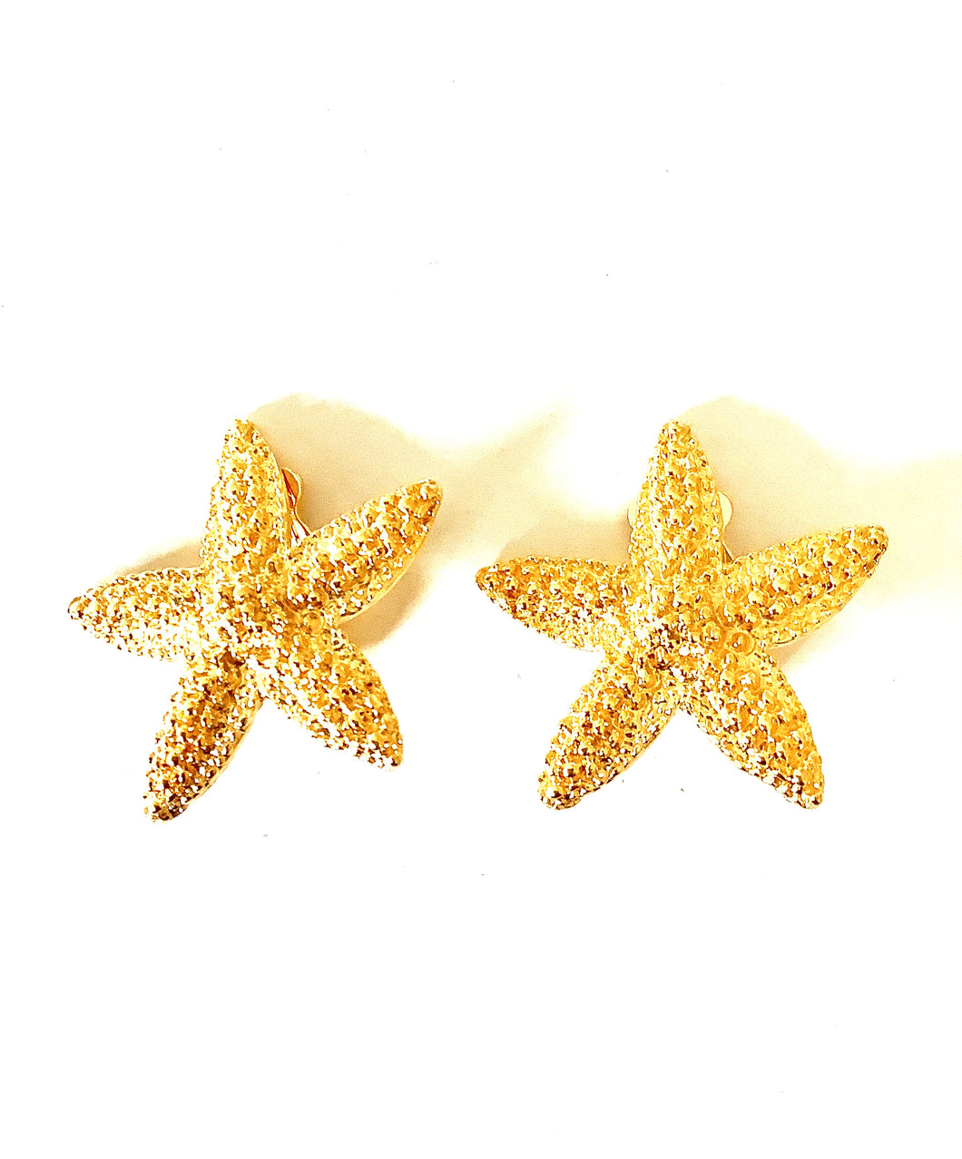 Clip On Vintage Gold Starfish Earrings