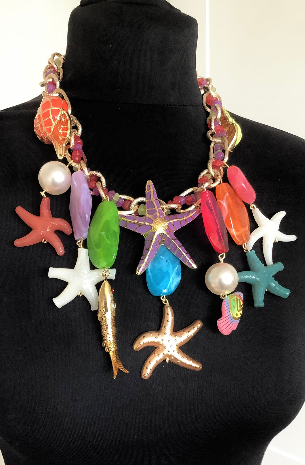 Starfish Sea Life Statement Necklace