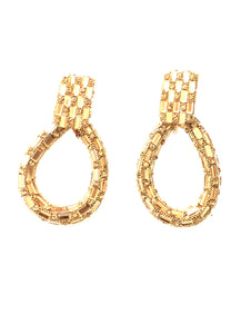 Gold Jewelled Hoop Earrings