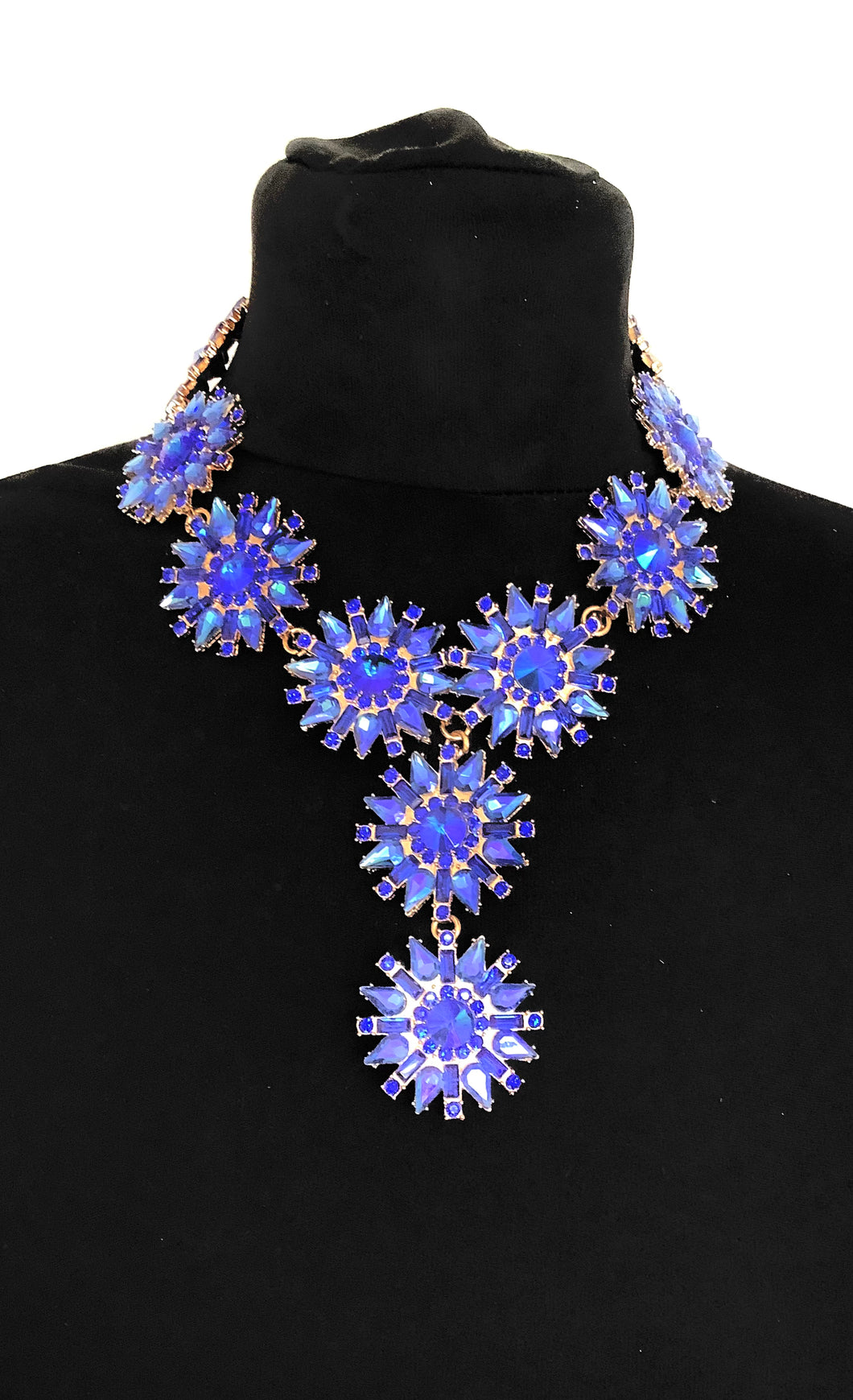 Royal Blue Jewelled Choker Necklace