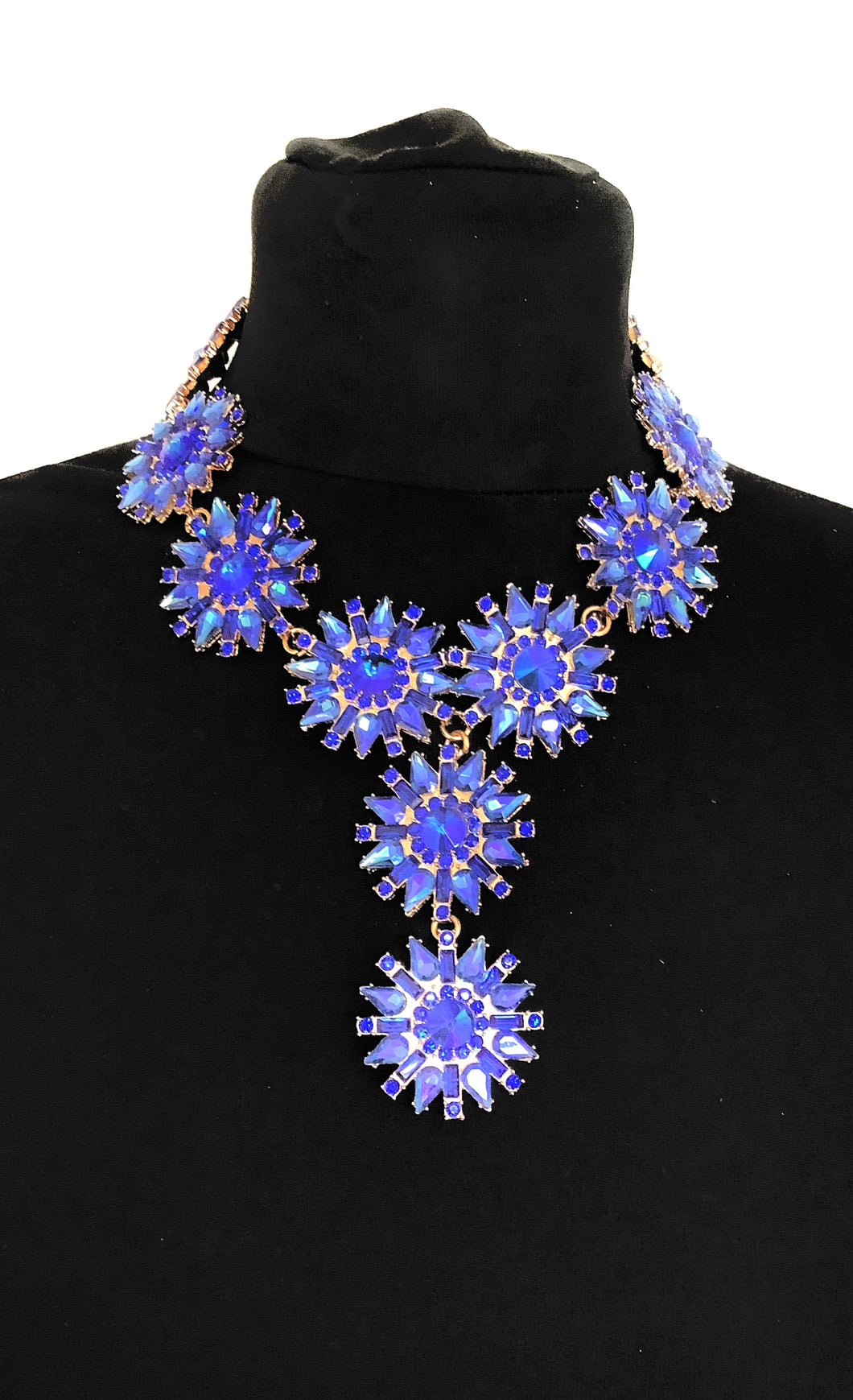 Royal Blue Jewelled Choker Necklace Olivia Divine