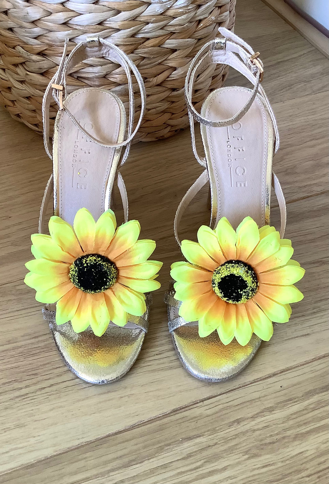 Yellow Sunflower Shoe Clips