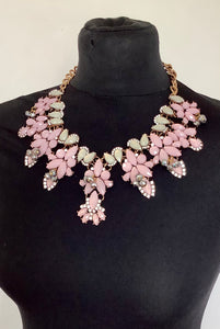 Baby Pink Jewelled Statement Necklace