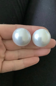 Clip On Pearl Dome Stud Earrings