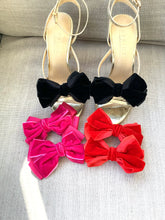 Load image into Gallery viewer, Black Velvet Shoe Bow Clips
