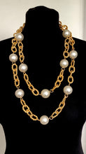 Load image into Gallery viewer, Gold and Pearl Double Chain Necklace
