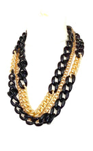 Load image into Gallery viewer, Black and Gold Layered Chunky ChainNecklace
