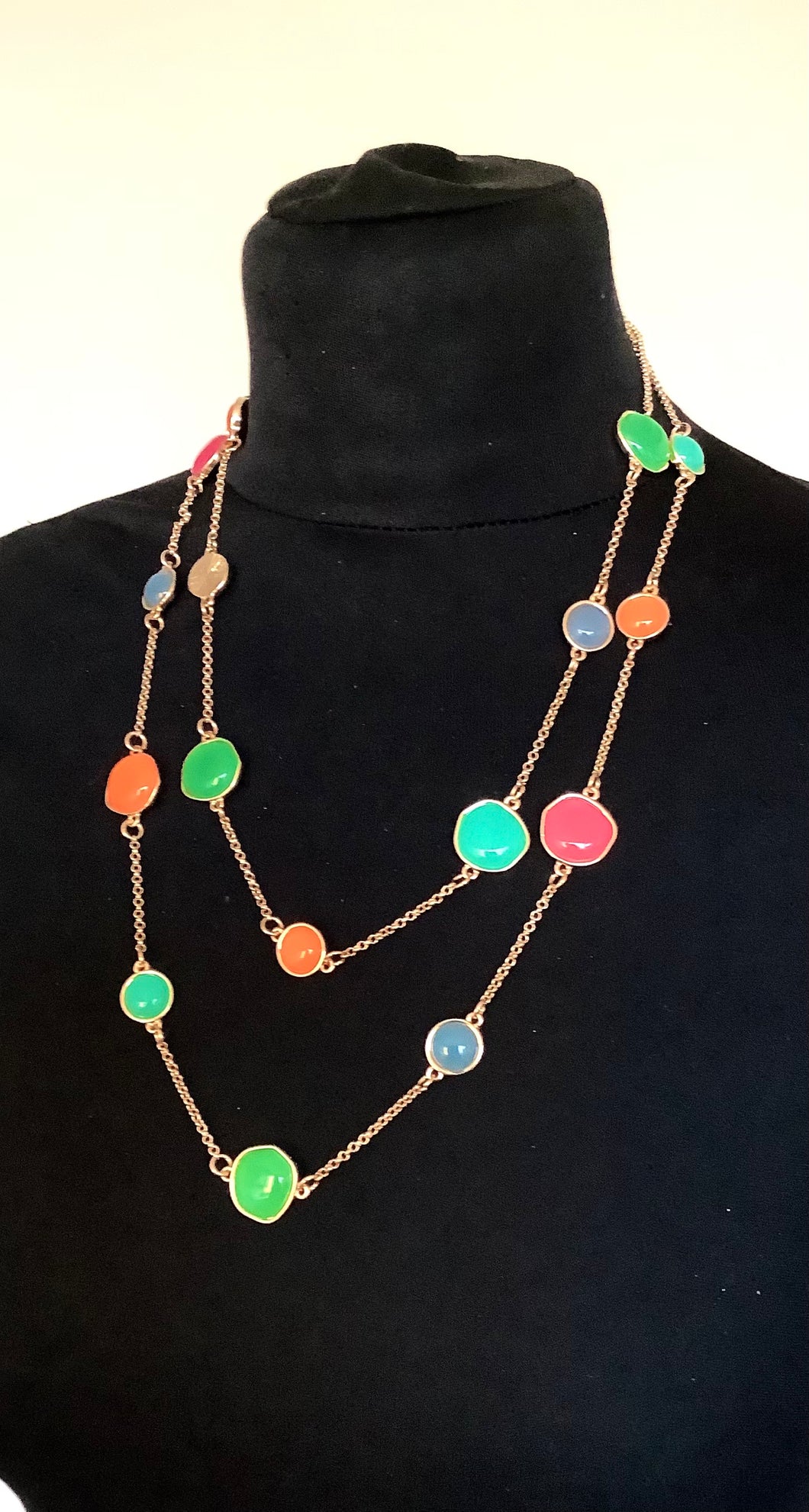 Multi Coloured Delicate Layered Necklace