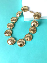 Load image into Gallery viewer, Vintage 80’s Gold Disc Statement Necklace
