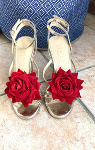 Red Rose Shoe Clips