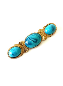 Vintage Turquoise Stone Brooch