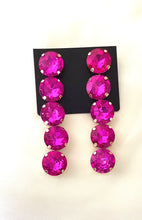 Load image into Gallery viewer, Barbie Pink Jewelled Statement Earrings

