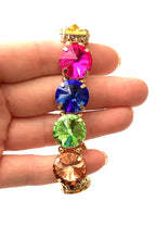 Load image into Gallery viewer, Multi Coloured Jewel Stretch Bracelet
