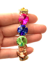 Multi Coloured Jewel Stretch Bracelet