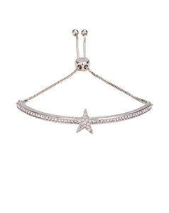 Silver Crystal Star Slider Bracelet