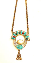 Load image into Gallery viewer, Vintage Turquoise Jewelled Buddha Boho Pendant Necklace
