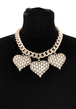 Load image into Gallery viewer, Silver Crystal Heart Statement Necklace
