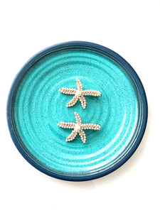 Set of 2 Pearl and Crystal Starfish Hair Clips