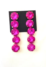 Load image into Gallery viewer, Barbie Pink Jewelled Statement Earrings
