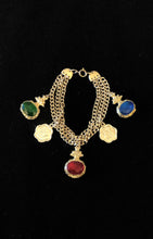 Load image into Gallery viewer, Vintage Multi Coloured Jewel Charm Bracelet
