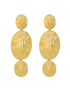 Over-Sized Gold Hammered Statement Earrings
