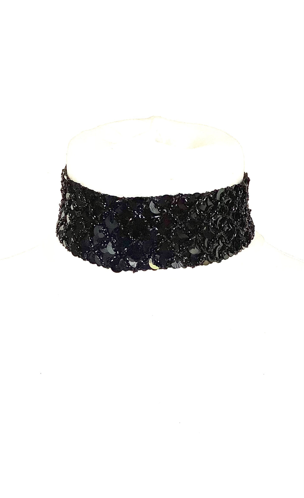 Black Sequin Choker Necklace