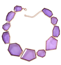 Load image into Gallery viewer, Lilac Resin Abstract Statement Necklace
