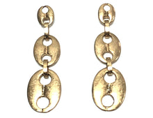 Load image into Gallery viewer, Brushed Gold Oval Drop Earrings
