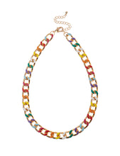 Load image into Gallery viewer, Shiny Multi Colour 14K Gold Chain Necklace
