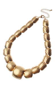 Gold Hammered Style Necklace