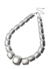 Load image into Gallery viewer, Silver Hammered Style Statement Necklace
