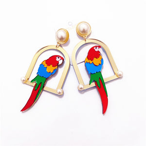 Over Sized Acrylic Parrot Earrings