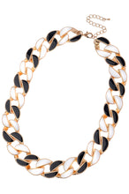 Load image into Gallery viewer, Black and White Enamel Chain Link Necklace
