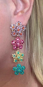Pastel Jewelled Floral Earrings