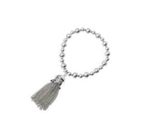 Load image into Gallery viewer, Silver Stretch Tassel Bracelet
